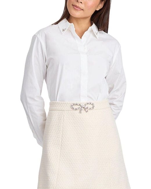 Draper James White Button Top