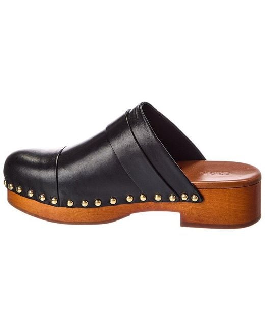 Chloé Black Jeannette Leather Clog