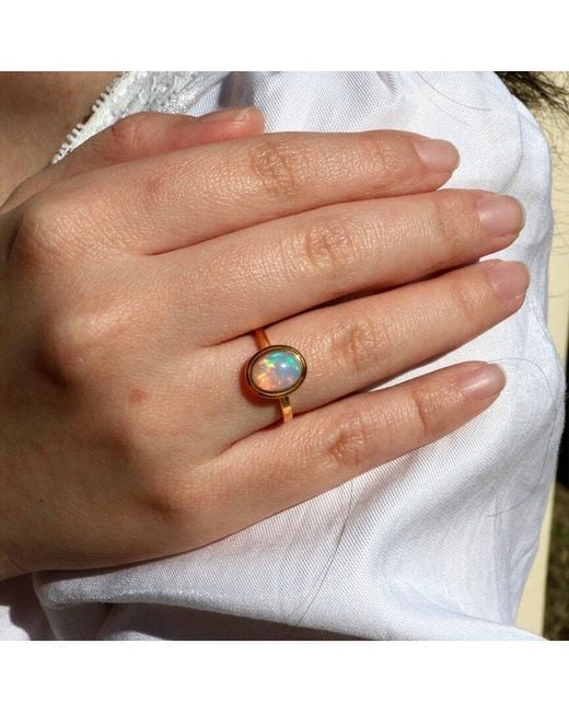 Kai Fine Jewelry Metallic 14K 1.50 Ct. Tw. Opal Cocktail Ring