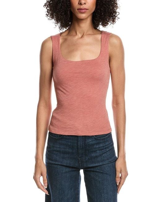 Project Social T Red Sarah Square Neck Seamless Tank