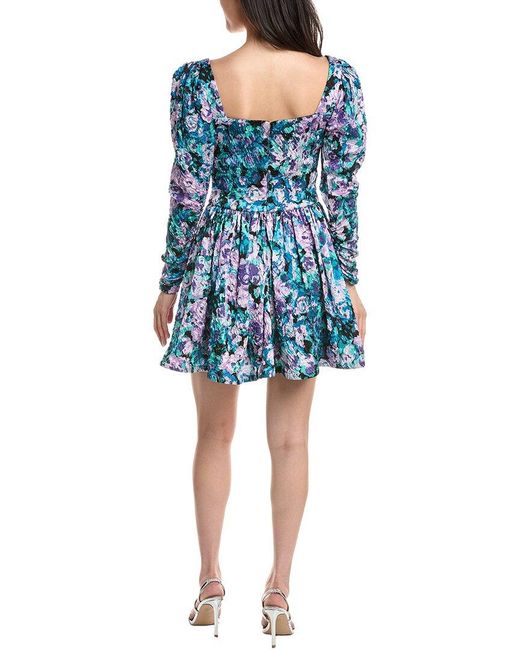 Tadashi Shoji Blue Harlym Floral Print Mini Dress