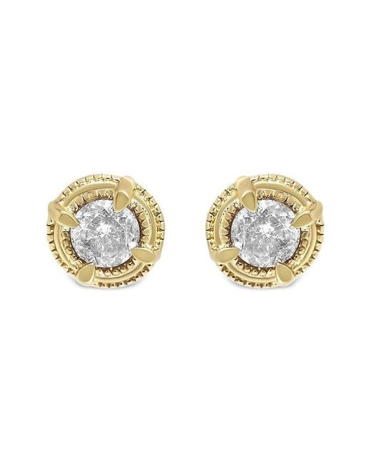 Haus of Brilliance Metallic 14K Over 1.50 Ct. Tw. Diamond Stud Earrings