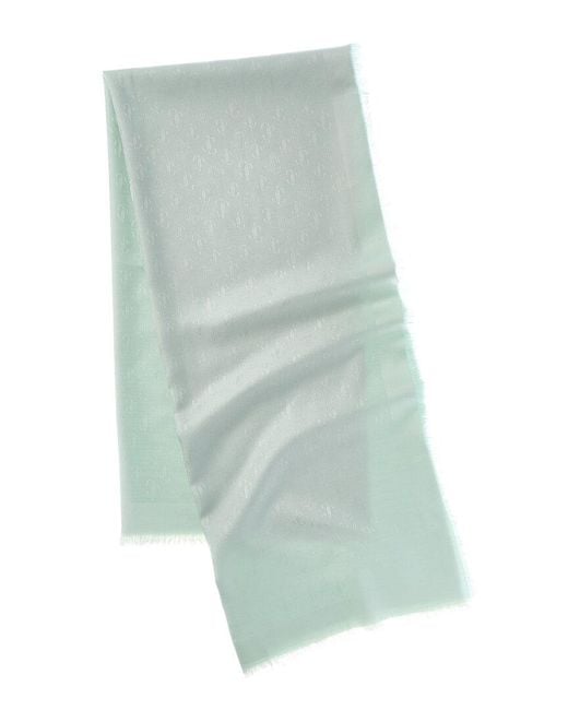 Jimmy Choo Green Silk & Wool-Blend Scarf