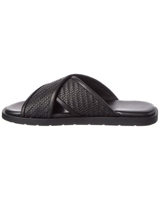 Ferragamo Black Leather Slide for men