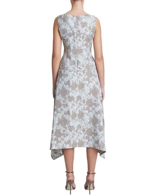 Santorelli Gray Chiara Linen-blend Dress
