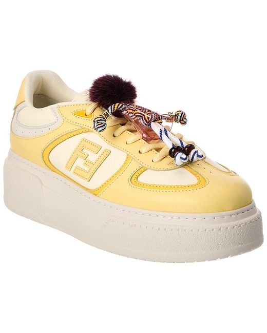 Fendi Metallic Match Leather Platform Sneaker