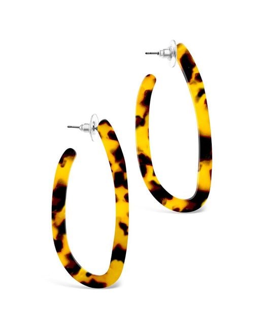 Sterling Forever Metallic Rhodium Plated Resin Hoops
