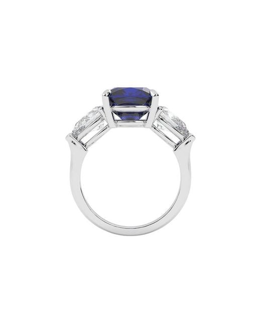 VOWE Blue 14K 6.40 Ct. Tw. Lab-Grown Diamond & Lab-Grown Sapphire Ring