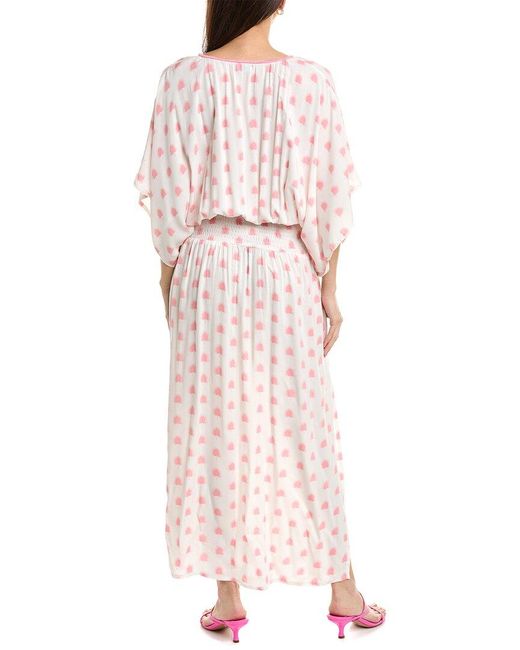 Skemo Pink Embroidered Maxi Dress