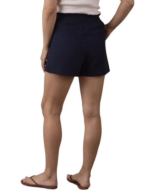 The Normal Brand Blue Leukos Linen-Blend Paper Bag Short