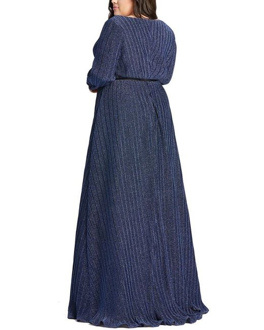 Mac Duggal Blue Plus Shimmering Evening Gown