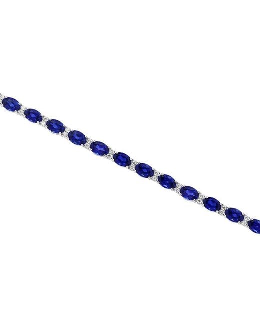 Effy Fine Jewelry Blue 14K 12.93 Ct. Tw. Lab-Grown Diamond & Lab-Grown Sapphire Bracelet