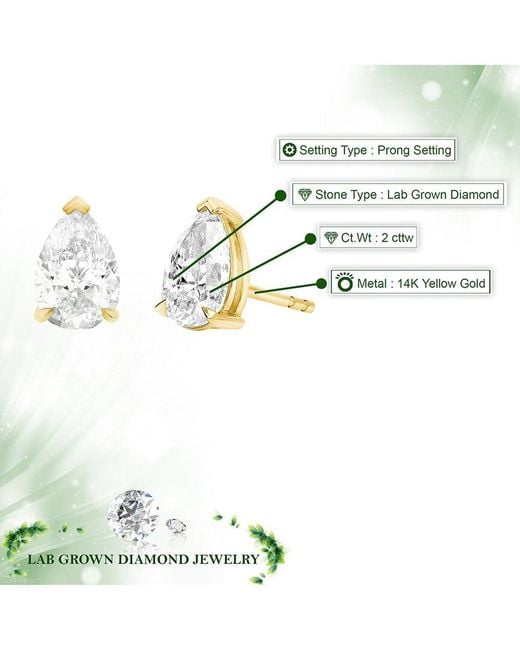 Amairah Metallic 14K 2.00 Ct. Tw. Lab-Grown Diamond Stud Earrings