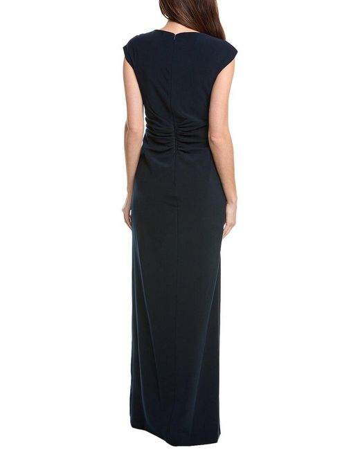 Teri Jon Black Shirred Gown