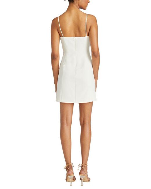ML Monique Lhuillier White Jillian Crepe Short Dress