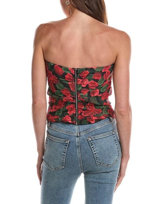 For Love & Lemons Blue Abby Strapless Top
