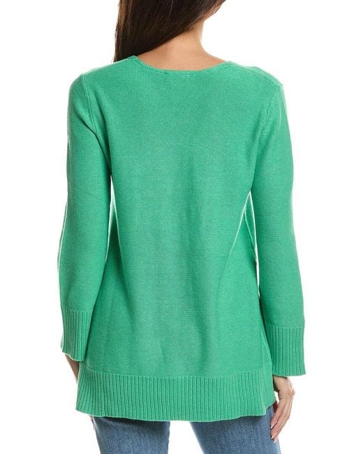 Forte Green Easy V-Neck Sweater