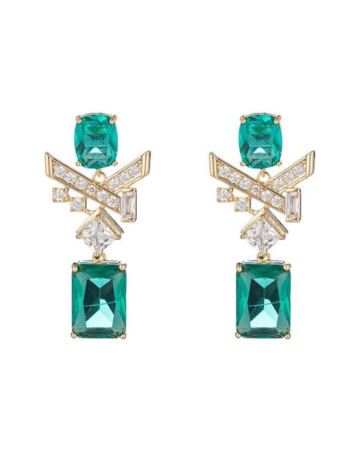 Eye Candy LA Green Cz Jean Earrings