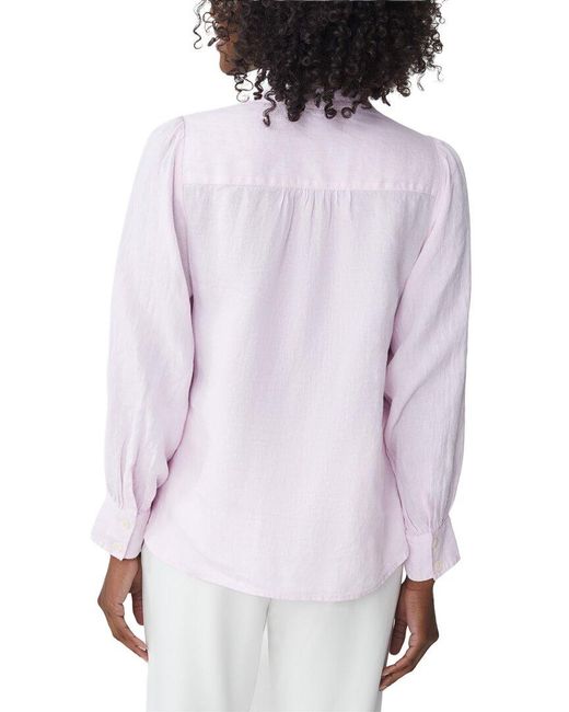 J.McLaughlin White Linen Rashell Blouse