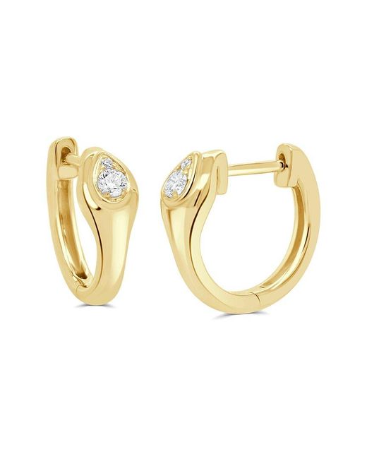 Sabrina Designs Metallic 14K 0.10 Ct. Tw. Diamond Hoop Earrings