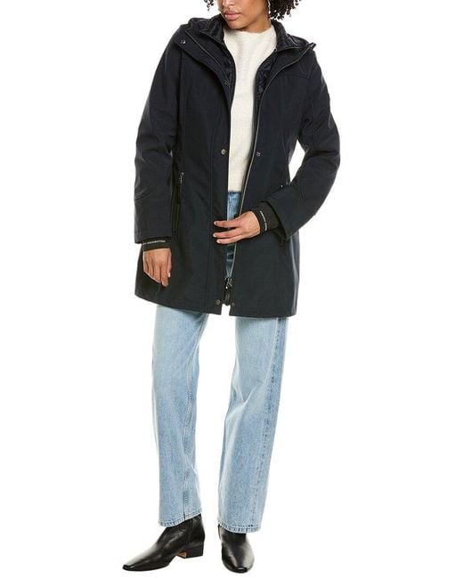 French Connection Black Mix Media Softshell Coat
