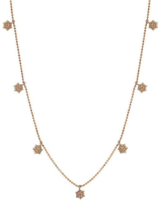 Suzy Levian Metallic 14k Rose Gold 0.30 Ct. Tw. Diamond Flower Station Necklace