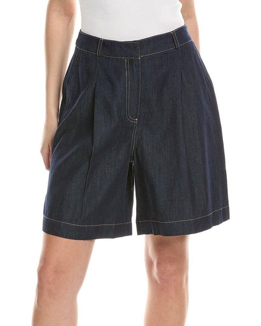 NVLT Blue Linen-Blend Bermuda Short