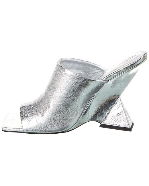 The Attico White Cheope Leather Mule