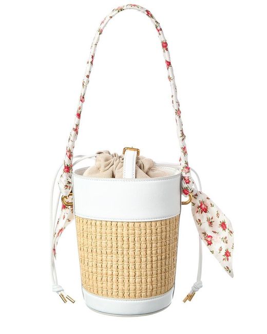 Dolce & Gabbana White Capri Raffia Bucket Bag