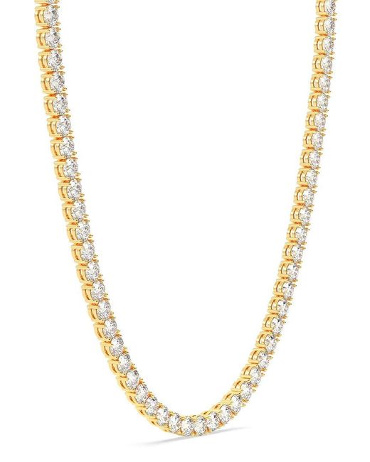Lab Grown Diamonds Metallic 14K 10.00 Ct. Tw. Lab-Grown Diamond Tennis Necklace