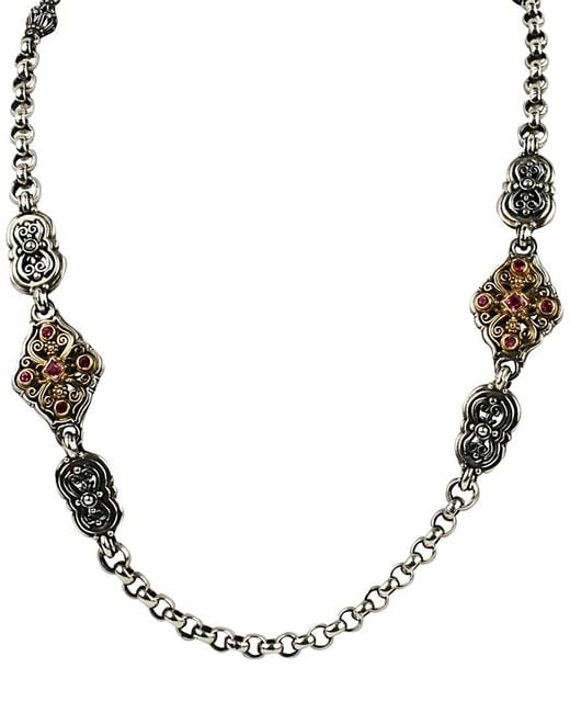 Konstantino Natural 18K & 1.12 Ct. Tw. Tourmaline Necklace