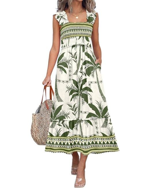 VERA DOLINI Green Midi Dress