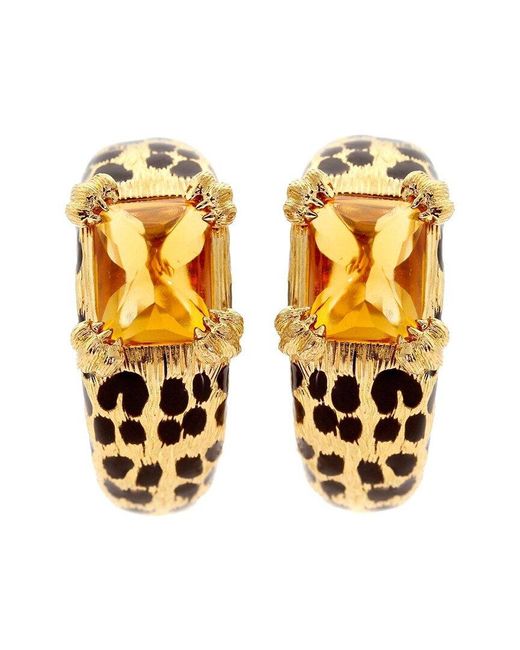 Dior Metallic Dior 18K 8.00 Ct. Tw. Citrine Leopard Clip-On Earrings (Authentic Pre-Owned)