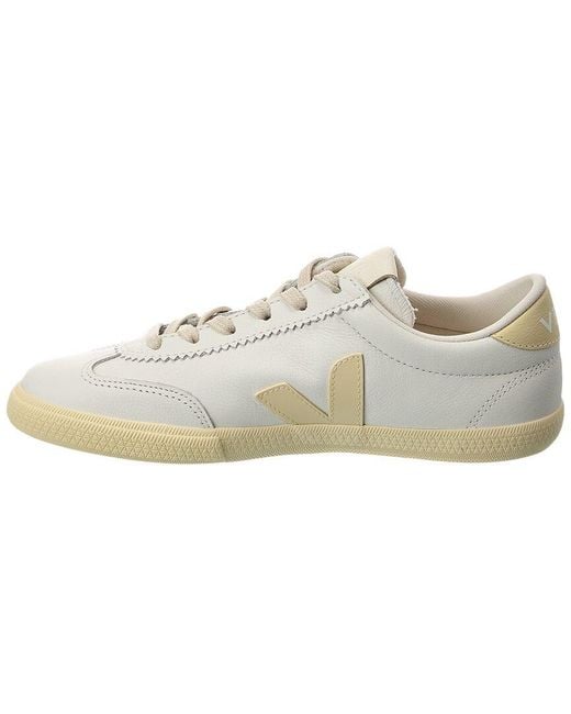 Veja White Volley Signature Leather Sneaker
