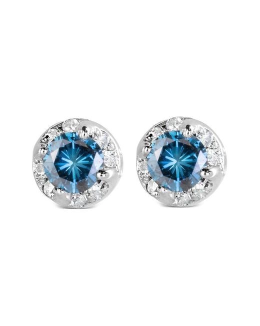 Haus of Brilliance Blue 14K 1.00 Ct. Tw. Diamond Stud Earrings