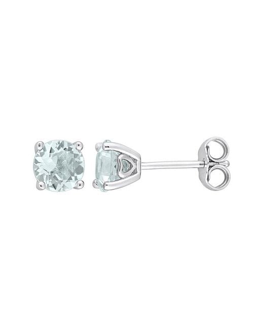 Rina Limor White Silver 1.50 Ct. Tw. Aquamarine Earrings