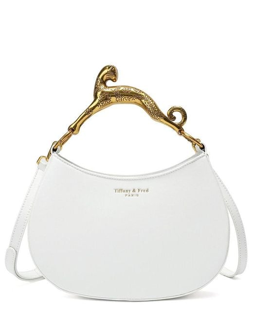 Tiffany & Fred Paris White Leather Crossbody