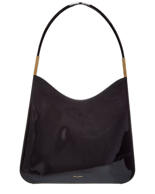 Saint Laurent Black Bo Sadie Patent Hobo Bag