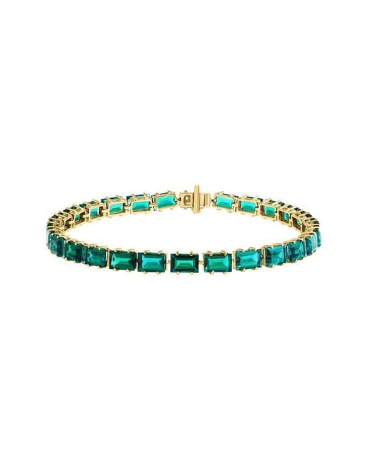 Effy Fine Jewelry Green 14K 16.67 Ct. Tw. Lab-Grown Diamond & Lab-Grown Emerald Bracelet