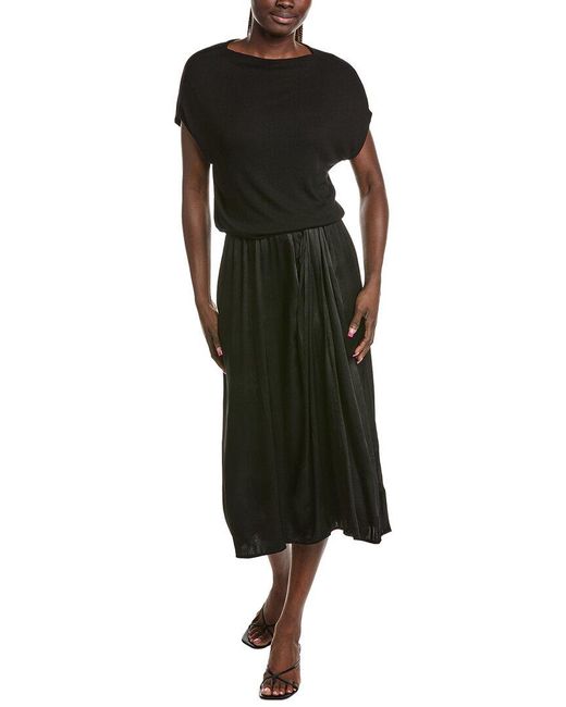 Michael Stars Black Siobhan Twist Front 2-In-1 Midi Dress