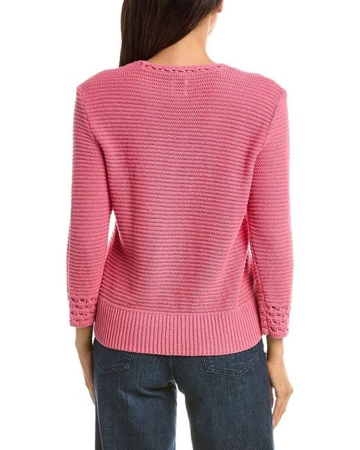 NIC+ZOE Red Edged Pop Stitch Sweater