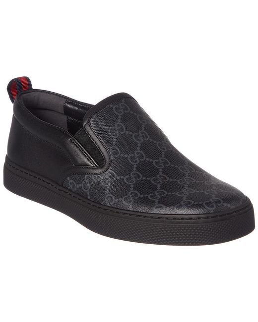 Gucci Black Dublin GG-embossed Leather Skate Shoes for men