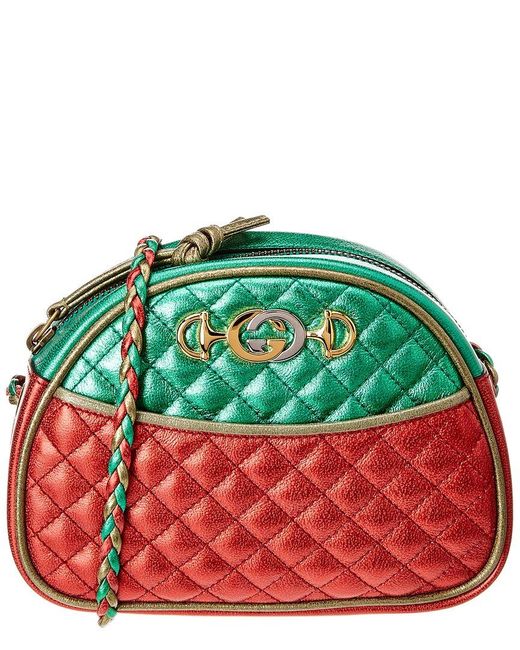 Gucci Mini Laminated Leather Shoulder Bag in Red Lyst