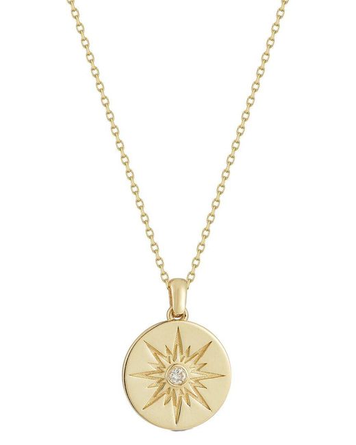 Ember Fine Jewelry Metallic 14K 0.02 Ct. Tw. Diamond Necklace