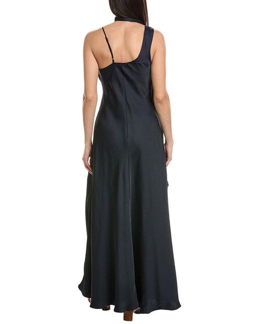 WeWoreWhat Black Wrap Neck Slip Dress