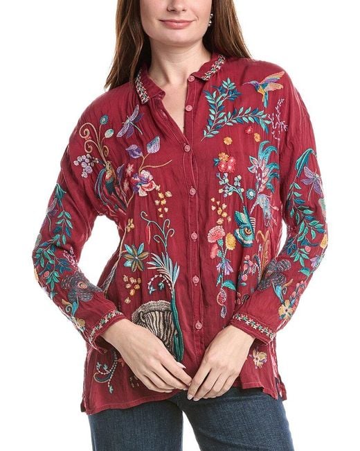 Johnny Was Red Audrey Shirt