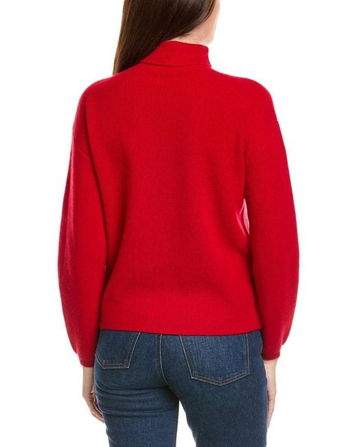 Kier + J Red Kier + J Ribbed Turtleneck Wool & Cashmere-Blend Sweater
