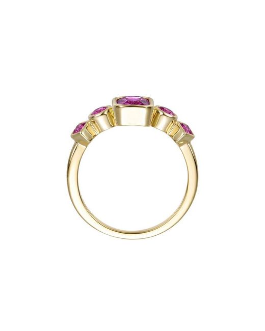 Genevive Jewelry Pink Rachel Glauber 14K Plated Cz Ring
