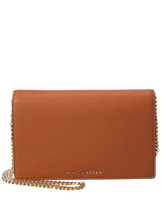 Marc Jacobs Brown Party Leather Wallet On A Chain