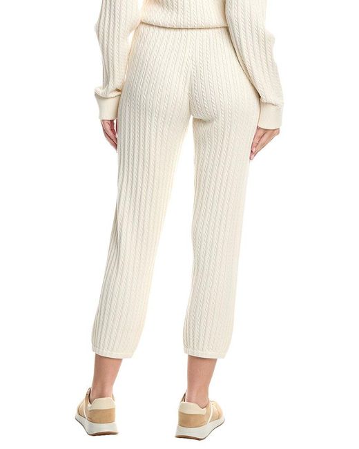 Jonathan Simkhai Natural Cable Cashmere-Blend Jogger Pant